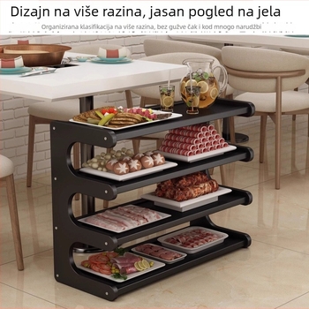 Pokretni rega za skladištenje s kotačićima za restorane s hot potom i roštiljem