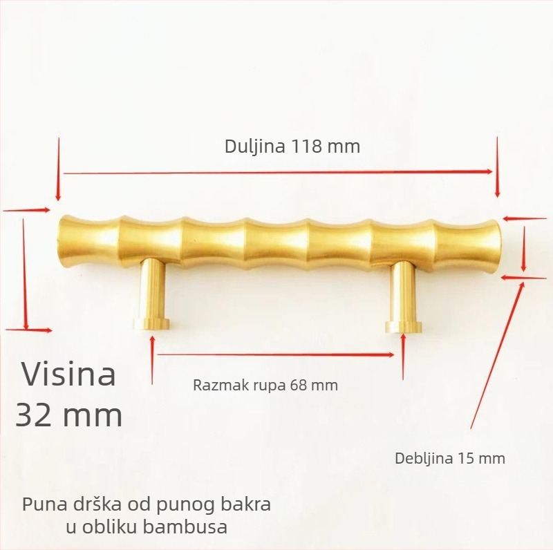Mesing drška za ormarić i ladicu, kinaško‑evropski stil, moderni minimalistički dizajn