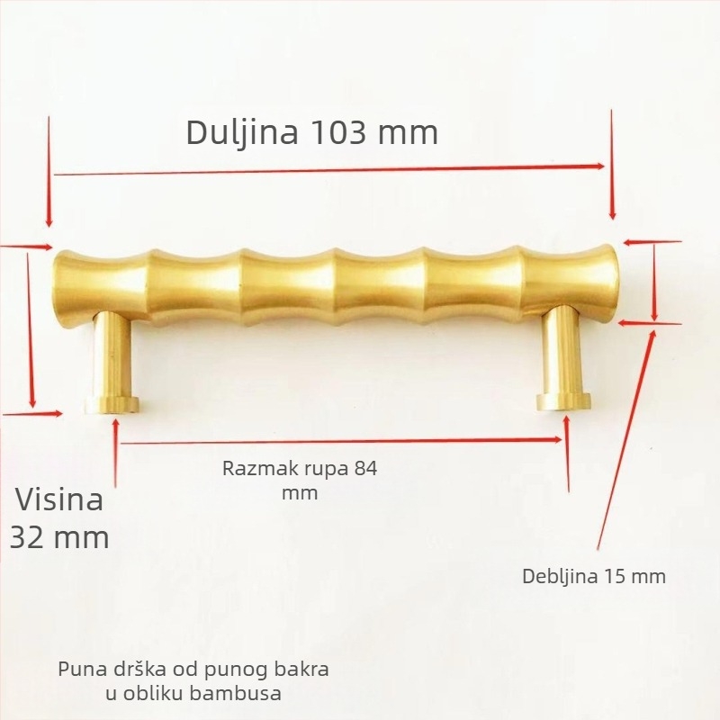 Mesing drška za ormarić i ladicu, kinaško‑evropski stil, moderni minimalistički dizajn