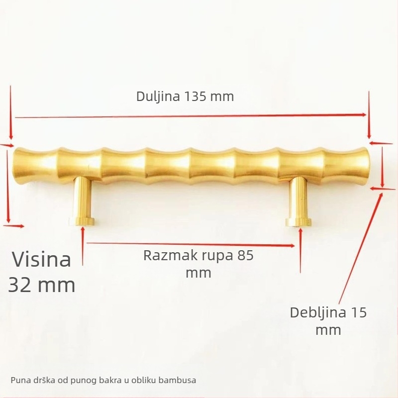 Mesing drška za ormarić i ladicu, kinaško‑evropski stil, moderni minimalistički dizajn