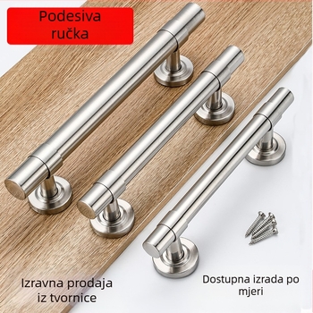 Univerzalna ručka za vrata od nehrđajućeg čelika; za vanjska i unutarnja vrata; okrugla ručka za drvena vrata