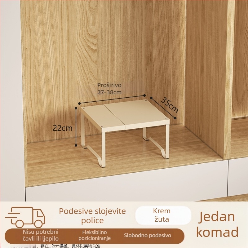 Organizator ormara sa slojevitom pregradom, karbonskim čeličnim materijalom, bez bušenja, izvlačni skladišni regal