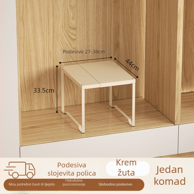 Organizator ormara sa slojevitom pregradom, karbonskim čeličnim materijalom, bez bušenja, izvlačni skladišni regal