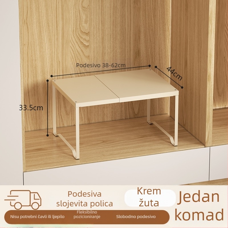 Organizator ormara sa slojevitom pregradom, karbonskim čeličnim materijalom, bez bušenja, izvlačni skladišni regal