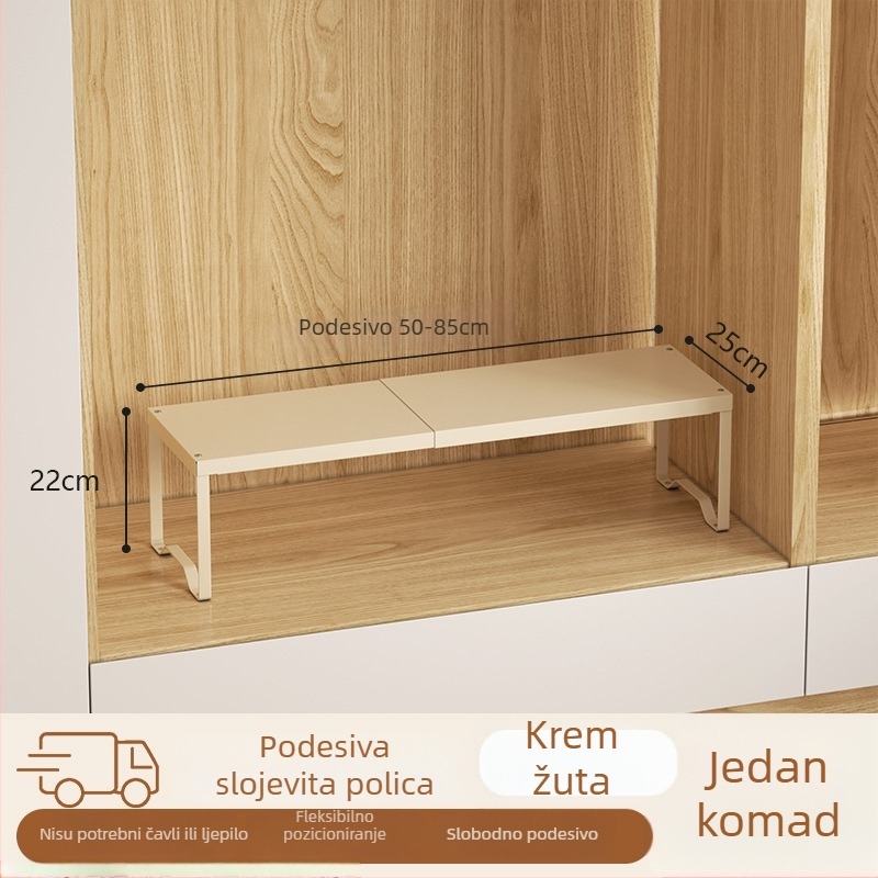 Organizator ormara sa slojevitom pregradom, karbonskim čeličnim materijalom, bez bušenja, izvlačni skladišni regal