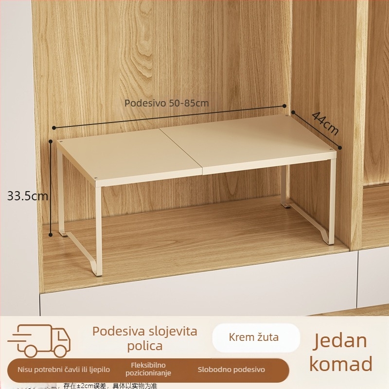 Organizator ormara sa slojevitom pregradom, karbonskim čeličnim materijalom, bez bušenja, izvlačni skladišni regal