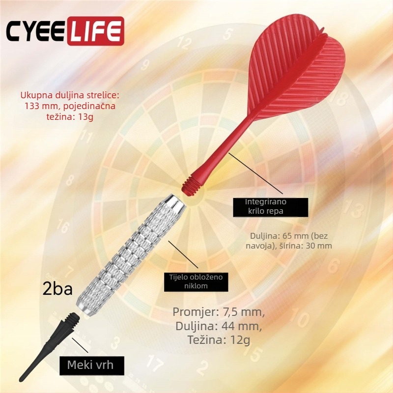 13 g meki darts s otpornim plastičnim vrhovima za trening i kućnu zabavu