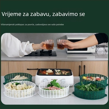 Višeslojni prozirni poklopac za hranu s višestrukim pretincima za ostatke, zaštita od prašine i komaraca, za stol