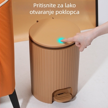 Nova kućna kanta za smeće s poklopcem, kapaciteta 12 L, s pedalama, plastična, pogodan za kuhinju, dnevni boravak, spavaću sobu i kupaonicu