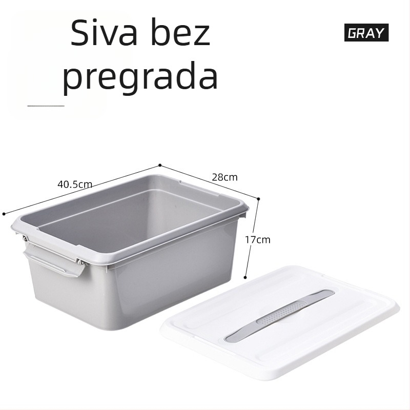 Dvostruka plastična kutija za pohranu s pregradama i poklopcem, prozirni prijenosni organizator za kozmetiku, lijekove i igračke