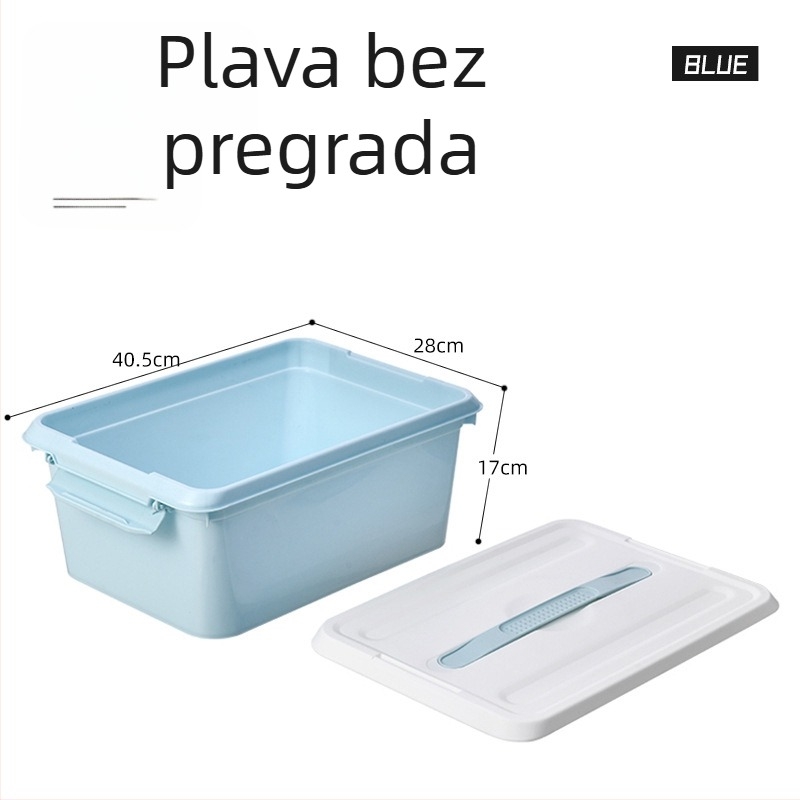 Dvostruka plastična kutija za pohranu s pregradama i poklopcem, prozirni prijenosni organizator za kozmetiku, lijekove i igračke