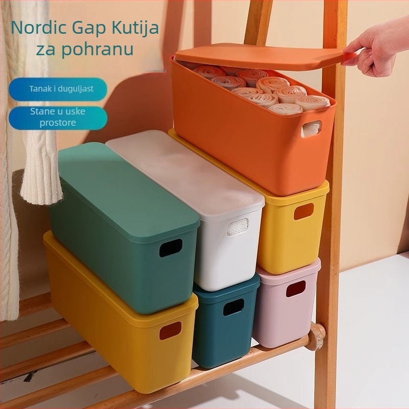 Plastična kutija za pohranu s poklopcem, za stolnu upotrebu — organizator za grickalice i sitnice, 18 L, kuhinja, dnevni boravak i kupaonica.