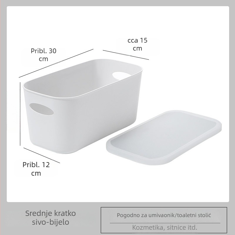 Plastična kutija za pohranu s poklopcem, za stolnu upotrebu — organizator za grickalice i sitnice, 18 L, kuhinja, dnevni boravak i kupaonica.
