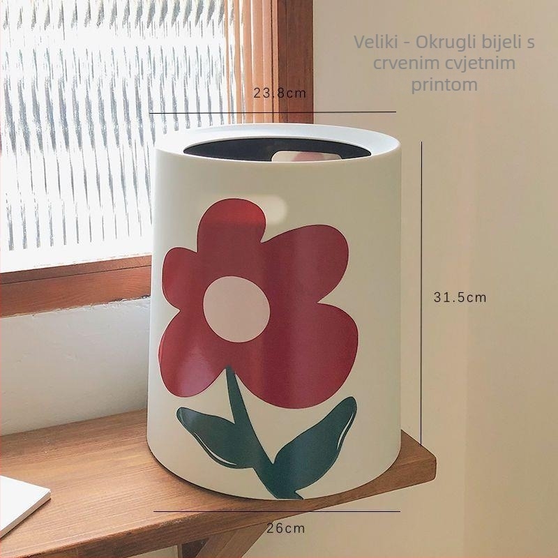 Koš za smeće u Instagram stilu za kućnu upotrebu, cilindrični oblik, 6 L