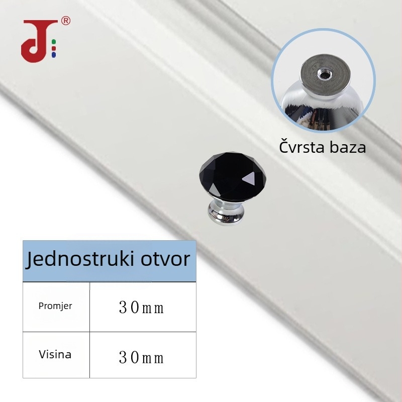 Krištalna ručka za ormarić i ladicu, ručka od cinkove legure, za vrata garderobe, kineski stil, s dvije rupe