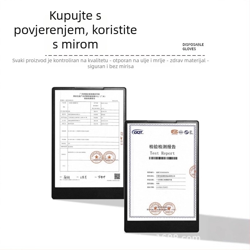 Izuzetno debela jednokratna rukavica, prehrambene kvalitete, za komercijalnu i kućnu upotrebu, za pranje suđa i kuhinjske poslove, otporne, prozirni PE plastični materijal