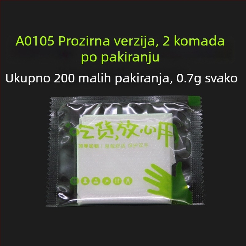 Izuzetno debela jednokratna rukavica, prehrambene kvalitete, za komercijalnu i kućnu upotrebu, za pranje suđa i kuhinjske poslove, otporne, prozirni PE plastični materijal