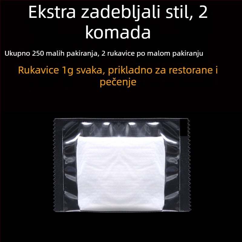Izuzetno debela jednokratna rukavica, prehrambene kvalitete, za komercijalnu i kućnu upotrebu, za pranje suđa i kuhinjske poslove, otporne, prozirni PE plastični materijal