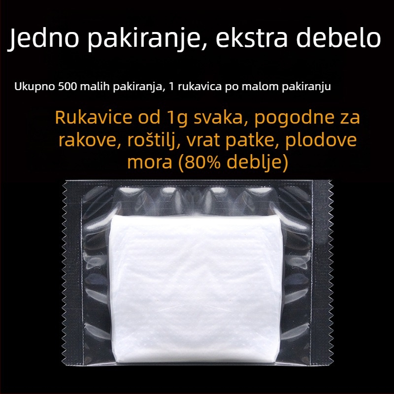 Izuzetno debela jednokratna rukavica, prehrambene kvalitete, za komercijalnu i kućnu upotrebu, za pranje suđa i kuhinjske poslove, otporne, prozirni PE plastični materijal