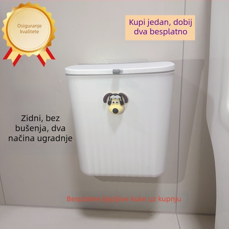 Viseći kuhinjski koš za otpad s poklopcem, za vrata ormarića