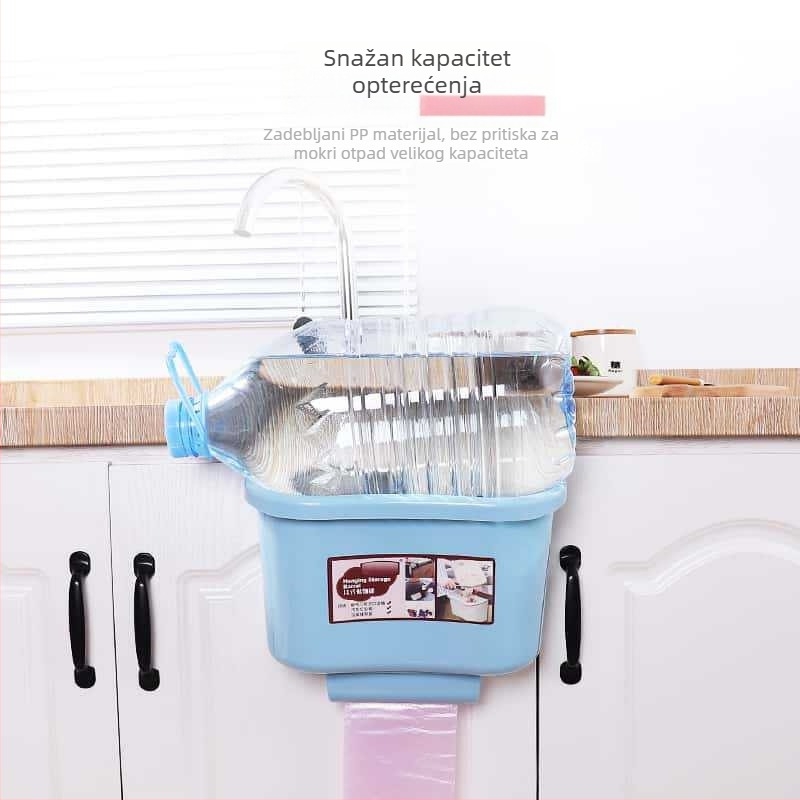 Zidni koš za otpad na vrata kuhinjskog ormarića, kreativni koš za papir u kupaonici, plastična posuda za kućnu upotrebu