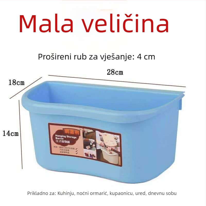 Zidni koš za otpad na vrata kuhinjskog ormarića, kreativni koš za papir u kupaonici, plastična posuda za kućnu upotrebu