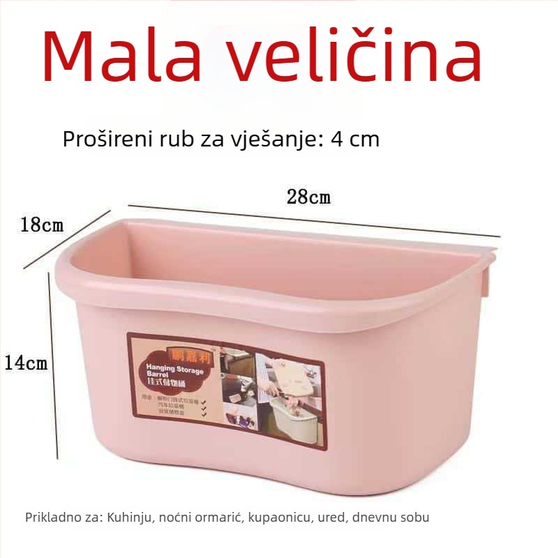 Zidni koš za otpad na vrata kuhinjskog ormarića, kreativni koš za papir u kupaonici, plastična posuda za kućnu upotrebu