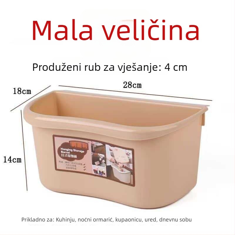 Zidni koš za otpad na vrata kuhinjskog ormarića, kreativni koš za papir u kupaonici, plastična posuda za kućnu upotrebu