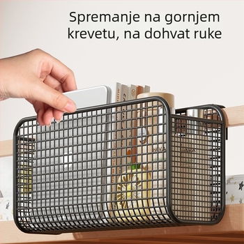 Vješeni koš za odlaganje uz krevet u studentskom domu
