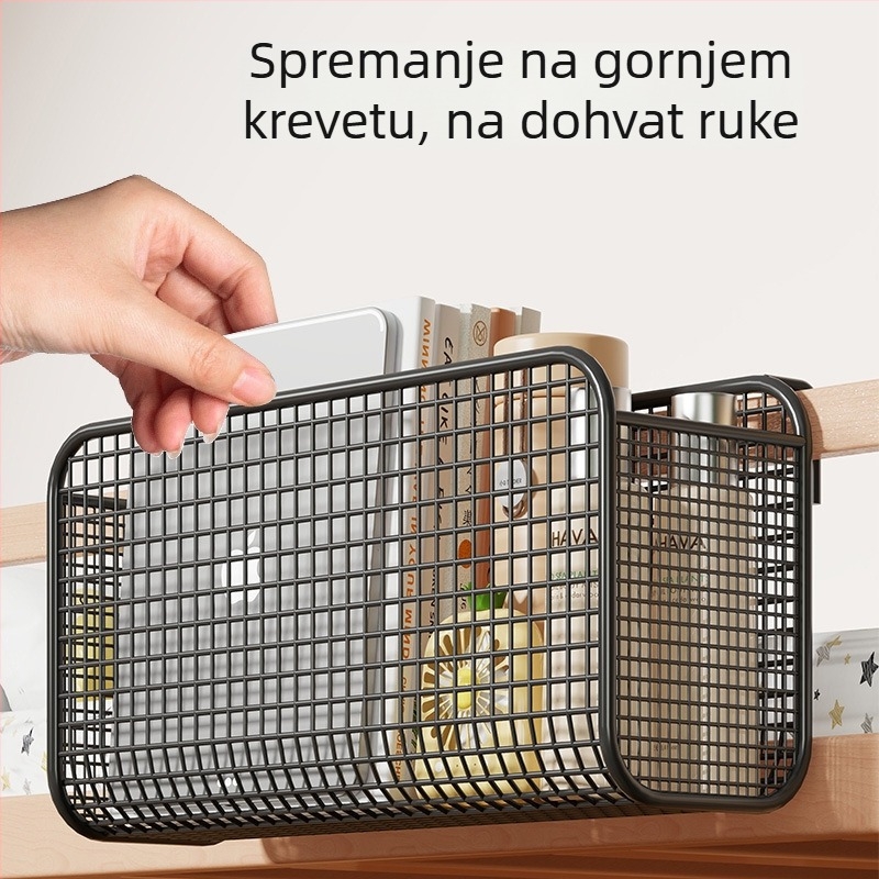 Vješeni koš za odlaganje uz krevet u studentskom domu