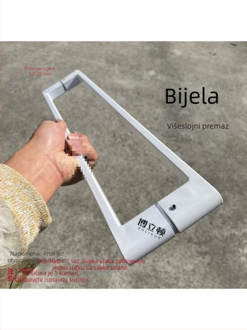 Minimalistička dvostruka ručka za staklena vrata kupaonice, dvostrano nehrđajući čelik, klizna vrata, pištolno siva, 450 mm
