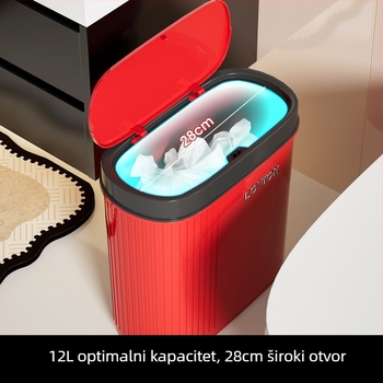 Veliki koš za smeće za kupaonicu, s poklopcem, uski profil, veliki kapacitet (12 L i više), elegantan dizajn, pogodan za dnevni boravak i spavaću sobu