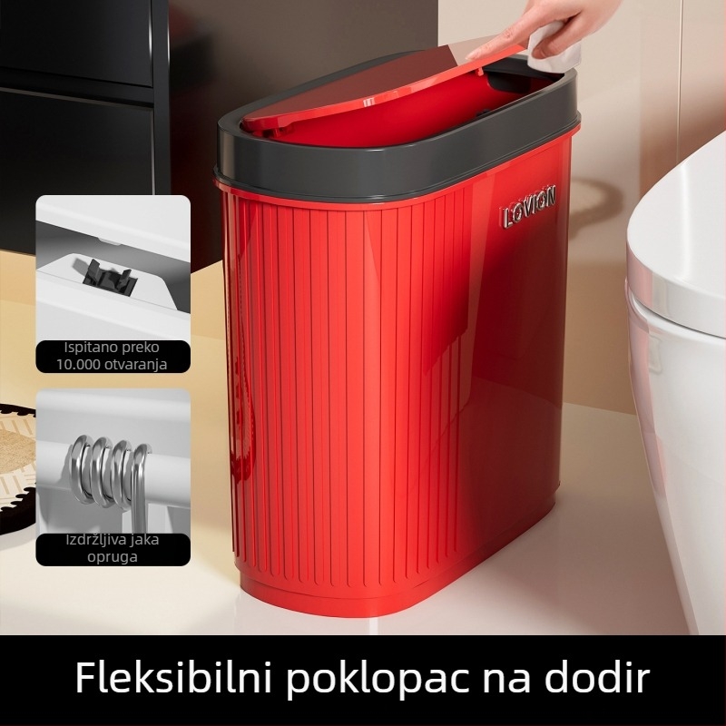 Veliki koš za smeće za kupaonicu, s poklopcem, uski profil, veliki kapacitet (12 L i više), elegantan dizajn, pogodan za dnevni boravak i spavaću sobu
