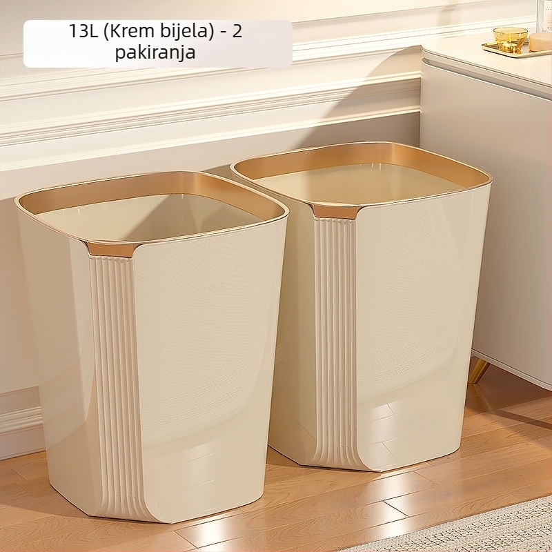 Kanta za smeće bez poklopca, 2025. model, veliki kapacitet 12 L i više, plastična, pogodna za kuhinju, spavaću sobu, dnevni boravak, kupaonicu, dom i ured