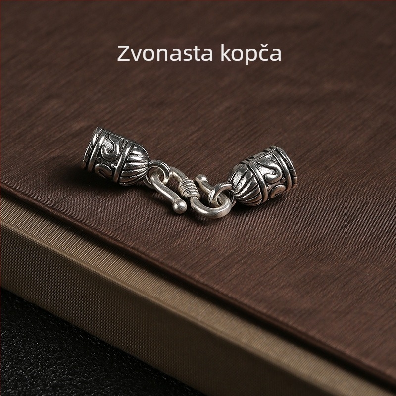 S-kuka s čvorom zmaja za DIY nakita, završna kopča za ručno pletene narukvice, tibetansko srebro