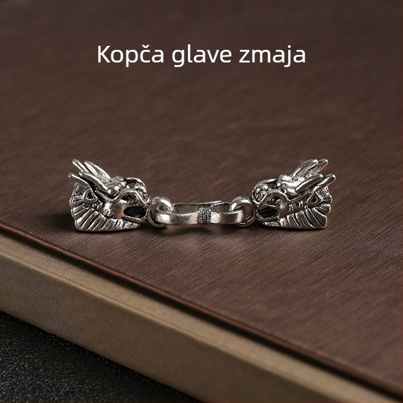 S-kuka s čvorom zmaja za DIY nakita, završna kopča za ručno pletene narukvice, tibetansko srebro