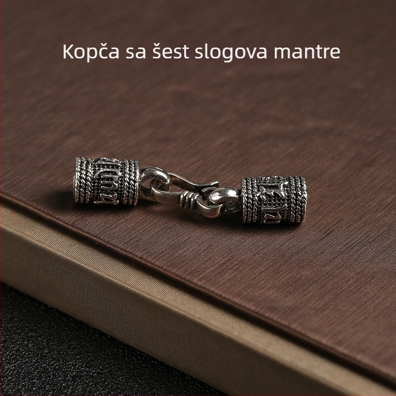 S-kuka s čvorom zmaja za DIY nakita, završna kopča za ručno pletene narukvice, tibetansko srebro