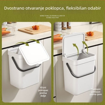 Double Art kućni koš za otpatke, zidni, dvostruki poklopac, velika kapaciteta, za kućnu upotrebu
