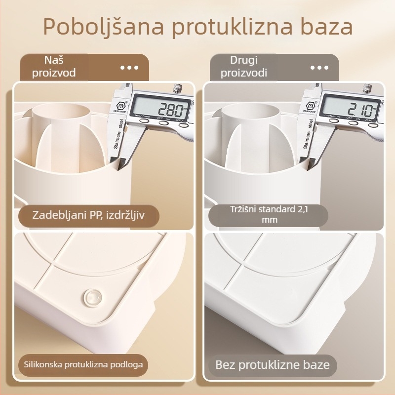 Dvostruko rotirajući držač olovke za stol, organizator školskog pribora za sobu