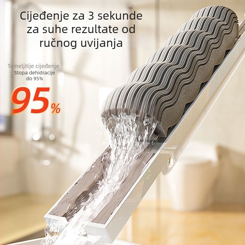Jingbang plastično-pamučni apsorpcijski mop, bez dodirivanja, za kućnu uporabu, mokro i suho dvostruko korištenje