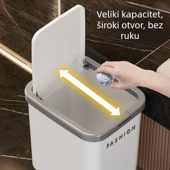 Zidni kanta za smeće s pritisknim poklopcem, kvadratna, plastična, 12 L ili više, za kućanstvo (dnevni boravak, spavaća soba, kupaonica)