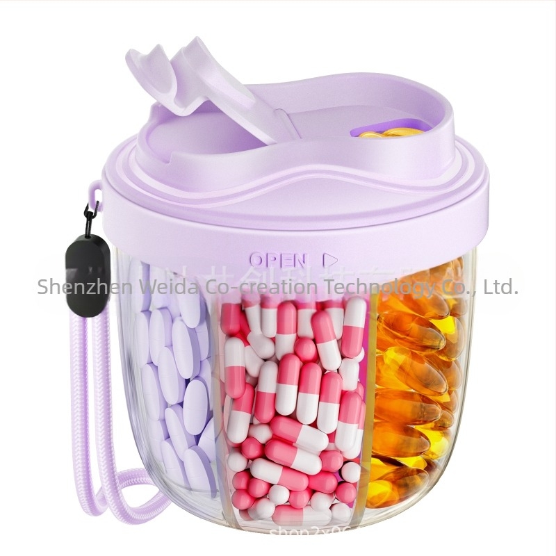 Prijenosni organizator za tablete s 7 pretinaca, od plastike pogodnog za hranu, dimenzije 6×8,9×9,7 cm, model C16