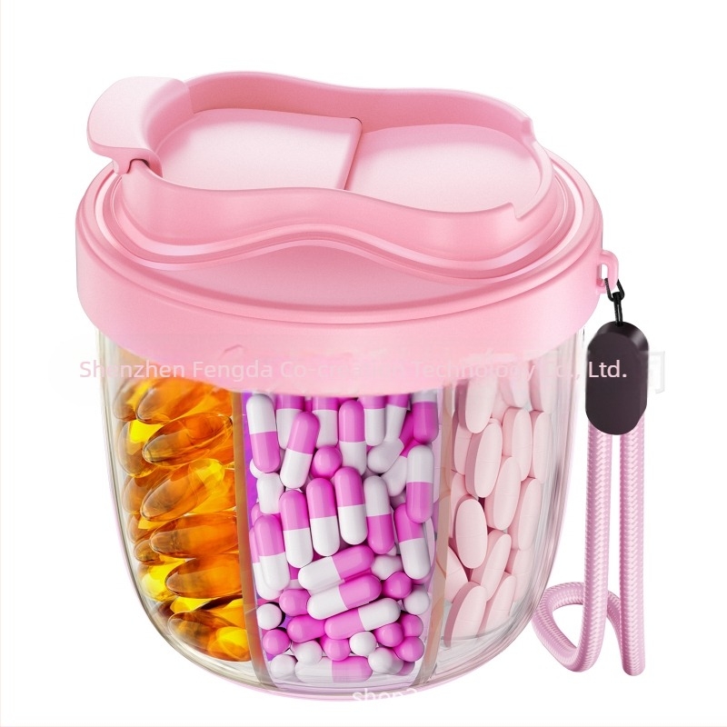 Prijenosni organizator za tablete s 7 pretinaca, od plastike pogodnog za hranu, dimenzije 6×8,9×9,7 cm, model C16
