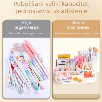 Okretna kutija za kozmetiku s odjeljcima za četkice – stolni organizator