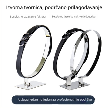 Stalak za pojaseve od nehrđajućeg čelika otporan na oksidaciju, sklopivi, podrška za pojaseve s jednim i dvostrukim prstenom, rekvizita za izlaganje u ormariću