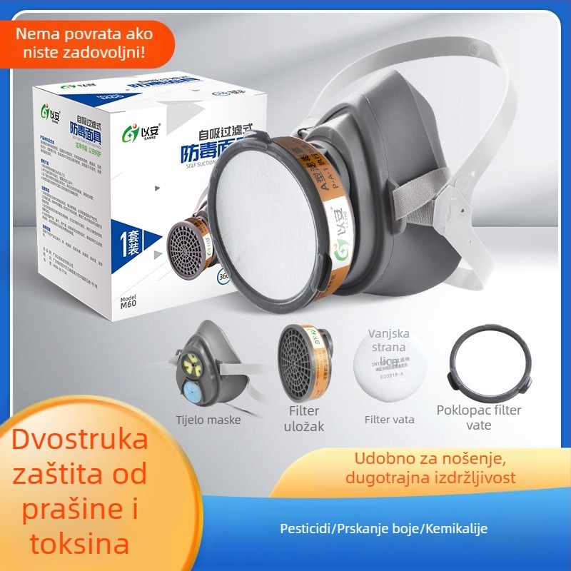 Maska za bojenje s filtrom aktivnog ugljena za zaštitu od kemijskih plinova, prašine i formaldehida
