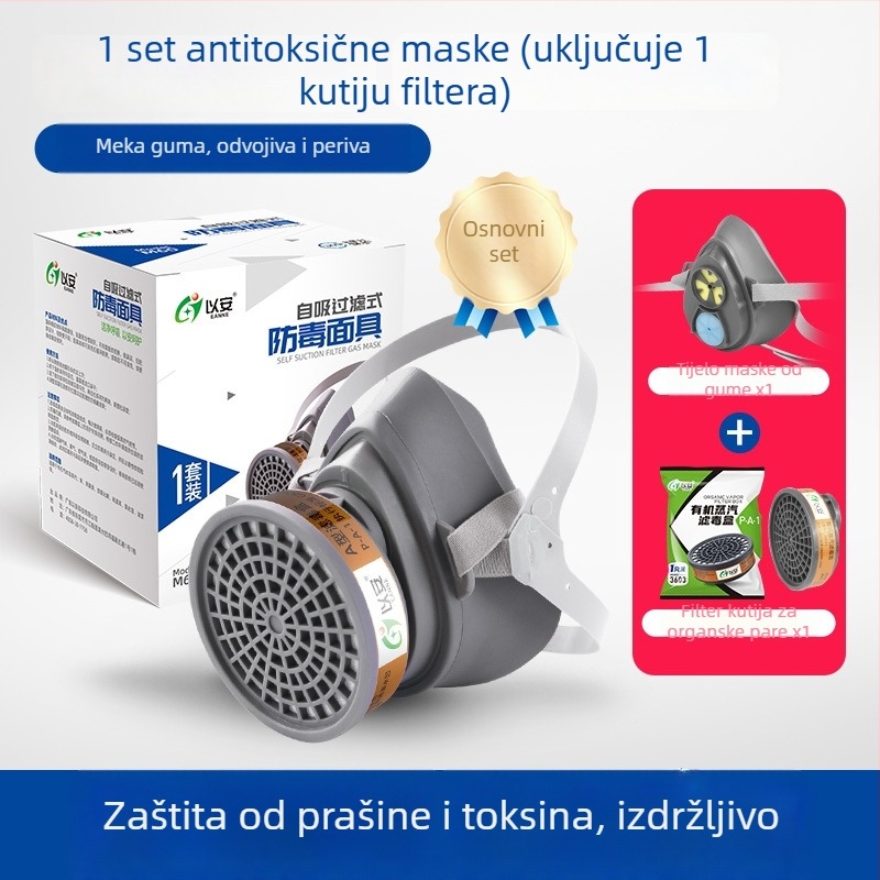 Maska za bojenje s filtrom aktivnog ugljena za zaštitu od kemijskih plinova, prašine i formaldehida