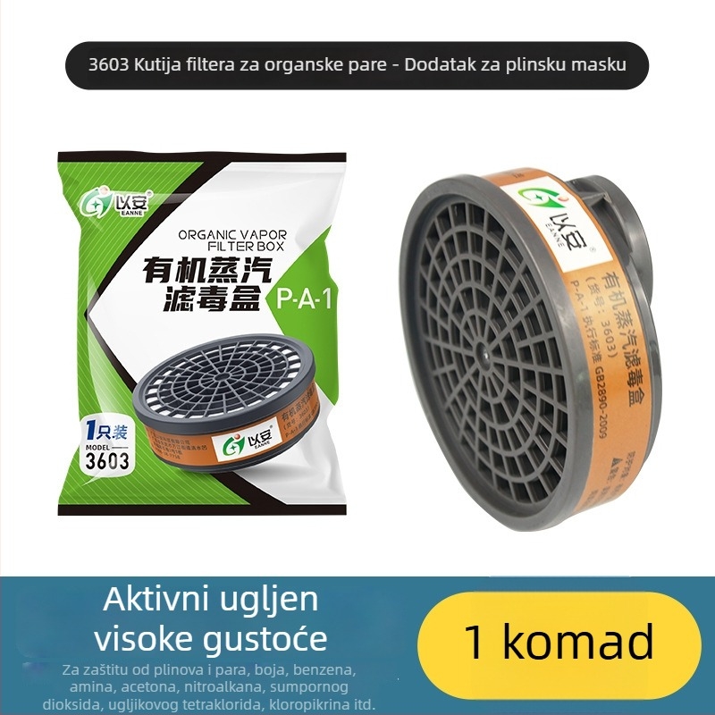 Maska za bojenje s filtrom aktivnog ugljena za zaštitu od kemijskih plinova, prašine i formaldehida