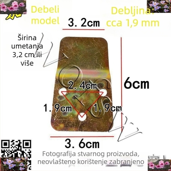Set za montažu zidnog električnog ventilatora: zidna ploča, kuka i dijelovi od željeza.