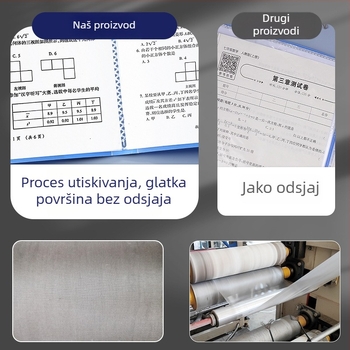 Crna A4 fascikla s prozirnim džepovima, višeslojni organizator informacija za dokumente i nastavne materijale